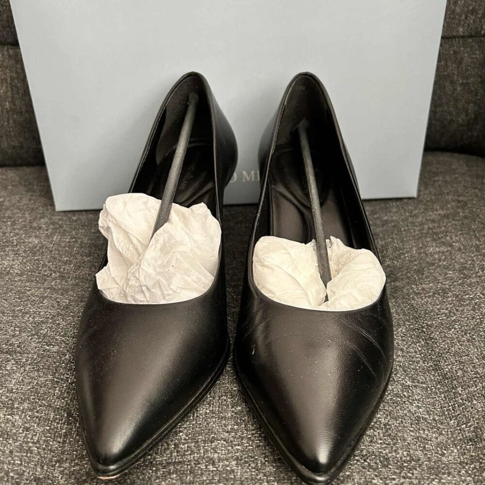 Antonio Melani Ellen Black Leather Upper Women Heels Shoes - US 6